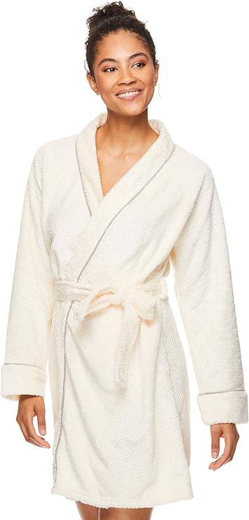 Women's Honeycomb Plush Robe, Women Robes Knee Length, Women's bathrobe