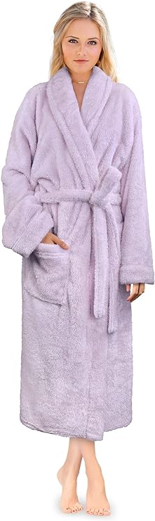 Women's Plush Soft Robe Fluffy, Warm, Fleece Sherpa Shaggy Bathrobe