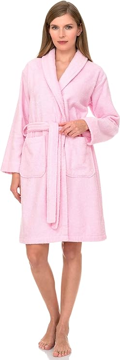 Women’s Robe, 100% Cotton Short Terry Bathrobe